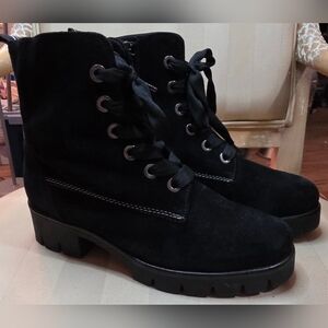 DESIGNER | GABOR | BACCARA BLACK SUEDE LADIES BOOTS SIZE 5 RETAIL $369
